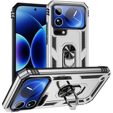 Imagem de LTLMYDAM Capa magnética para Xiaomi 17 Pro Max/17 Pro/17, anel giratório, capa ultrafina, proteção militar resistente a arranhões, prata, 17 Pro Max