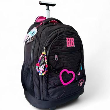 Imagem de Mochila Carrinho Rebecca Bonbon RB Grande Rodinha Escolar, Preto