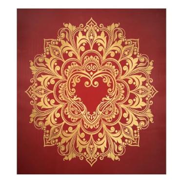 Imagem de Blueangle Capa de ímã de mandala de coração dos namorados, decoração de capa frontal de lava-louças, adesivos de eletrodomésticos, adesivos de eletrodomésticos, 58 cm C x 66 cm adesivo magnético