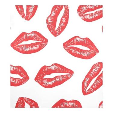 Imagem de Blueangle Lábios vermelhos Dia dos Namorados, capa de máquina de lavar louça, decoração frontal da capa da máquina de lavar louça, adesivos de eletrodomésticos, adesivos de eletrodomésticos, 58 cm C x