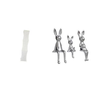 Imagem de Whtkoph Abajur de Papel em Formato de Família de Coelhos, Decoração para Sala de Estar, Centro de Mesa com Estatuetas, Enfeite de Prateleira Ou