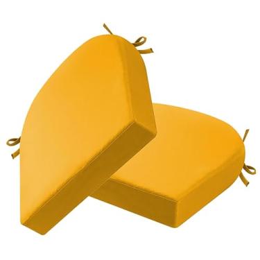 Imagem de Yadlan Almofadas de assento para cadeiras de jantar à prova d'água, almofadas de assento para cozinha com gravatas, quarto, pátio, almofada de assento de espuma viscoelástica de densidade com capas