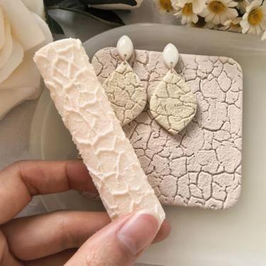 Imagem de HOBBIESAY 1 rolo de textura de argila de polímero de pedra de paralelepípedos, rolos impressos em 3D para modelar argilas, fabricação de brincos em relevo, rolo, cerâmica, texturas, rolos, artesanato