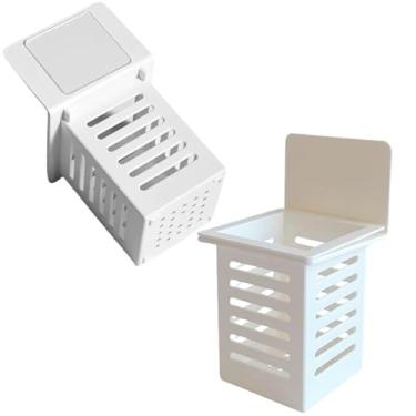 Imagem de Cesto Organizador de Parede Adesivo – Multiuso para Talheres, Maquiagem, Banheiro, Cozinha, Lavanderia e Mais