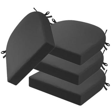 Imagem de Yadlan Almofadas de assento para cadeiras de jantar à prova d'água, almofadas de assento para cozinha com gravatas, quarto, pátio, almofada de assento de espuma viscoelástica de densidade com capas