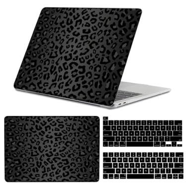 Imagem de GABraden Capa compatível com MacBook Pro de 13 polegadas, 2020 2019 2018 2017 2016 (A2338 M1 /A2159/A2251/A2289/A1989/A1706) com Touch ID e 2 protetores de teclado, capa rígida para laptop (estampa de leopardo preto)