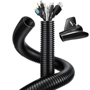 Imagem de Tear de fio de 1,5 cm 3 m, YCLYC Split Loom, protetor de cabo externo, conduíte de fio flexível automotivo, tubo protetor de fio, preto