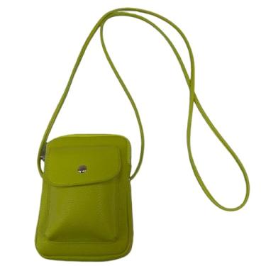 Imagem de YONBEN Bolsa tiracolo de nylon para celular, acessório elegante com alça ajustável, Pu/Grass