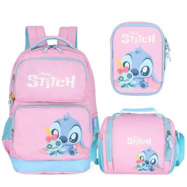 Imagem de Kit Mochila Escolar Lancheira Estojo Menina Lilo Stitch-Feminino