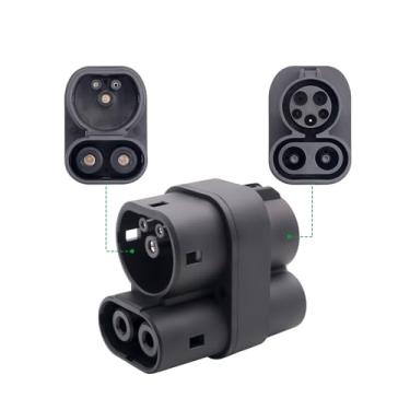Imagem de Adaptador de carregamento ev CCS1 para CCS2 DC EV adaptador 250A de carregamento rápido ccs2 conector adaptador de carregamento de alta velocidade