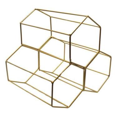 Imagem de Adega Colmeia Mesa Suporte Porta 3 Garrafas De Vinho - - Elen Casa Dec