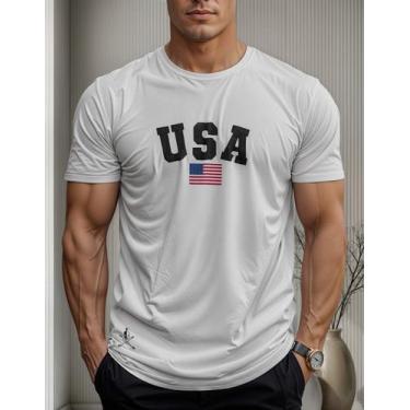 Imagem de Camiseta Masculina 100% Algodão Macia América Estados Unidos - The Gla
