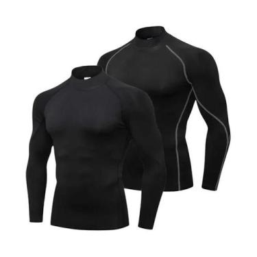 Imagem de Camiseta De Compressão De Manga Longa Com Gola Alta Para Homens, Rápid