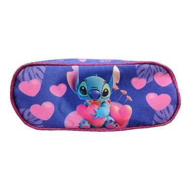 Imagem de Estojo Escolar Infantil Triplo Stitch Roxo - Gv Bolsas