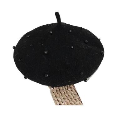 Imagem de Boina de lã com pérolas, boné infantil, acessórios infantis, bebê, ret