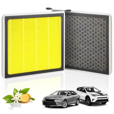 Imagem de Filtro de ar de cabine CF10285 (CP285) serve para Toyota e Lexus: Camry, RAV4, Highlander, Corolla, 4Runner, Tundra, Prius, Avalon, Subaru, estrutura favo de mel com contas de carbono perfumadas