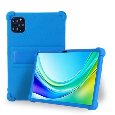 Imagem de Capa para tablet DOOGEE Tab G6 de 11 polegadas – Capa protetora de silicone à prova de choque com suporte, estilo comercial resistente a quedas (azul)