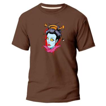 Imagem de  Camiseta Basica Algodão Premium Estampada Zombie Gueixa - Pavesi, Mar