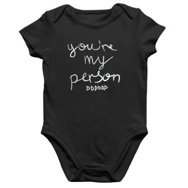 Imagem de Body Bebê Algodão You're my person frase - Foca na Moda, Preto, G
