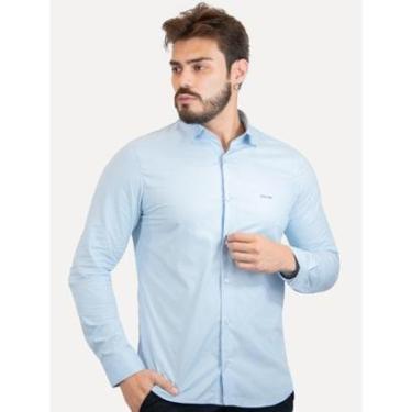 Imagem de Camisa John John Masculina Slim Blu Logo Azul Claro-Masculino