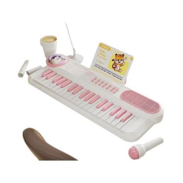 Imagem de Teclado Eletrônico Infantil De 37 Teclas Com Microfone, Brinquedo Musi