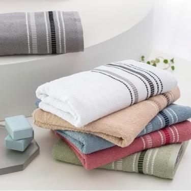 Imagem de Jogo Toalha De Banho Algodão Luxo Kit Peças Cores Sortidas (2)