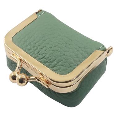 Imagem de Zorfeter Mini caixa de joias de couro legítimo, porta-moedas portátil, estojo de joias de inspiração vintage, organizador de viagem para mulheres (verde)