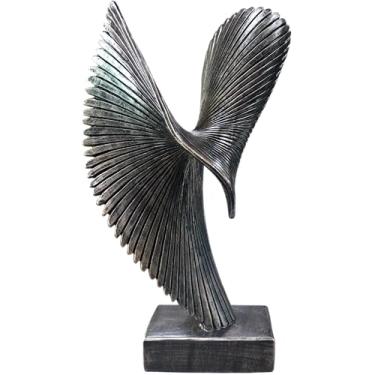 Imagem de LAIKEARTS Escultura decorativa de águia abstrata moderna, decoração de mesa de sala de jantar, estátuas geométricas de decoração de casa, estética de decoração de prateleira, mesas de centro ou