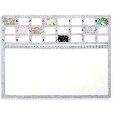 Imagem de Tapete grande retangular de feltro, placas de design de contas de feltro com escala alfabética de centímetros almofadas de bandeja de contas antiderrapantes suprimentos de miçangas para fazer joias