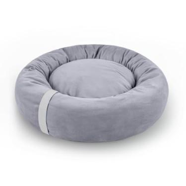 Imagem de Cama Pet Ninho Redonda Para Gato e Cachorro Ultra Macia Lavável Impermeável Luxo Donut(Cinza Touch)