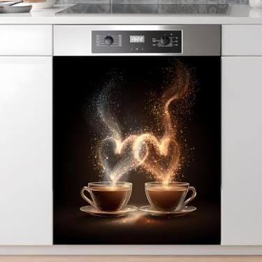 Imagem de AOHMPT Capa do adesivo do ímã da máquina de lavar louça: Decalque de painel de Natal decorativo para decoração de cozinha, 58 cm x 66 cm Decoração de painel de adesivos de decoração de