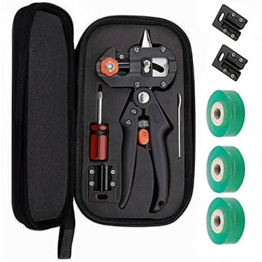 Imagem de Kit de Ferramentas Enxertia Profissional Tesoura Poda 2 em 1 Conjunto e Corte Árvores Frutíferas Jardim com 3 Lâminas Substituíveis Alta Taxa Sobrevivência Fácil Usar Alça Altamente Ergonômica