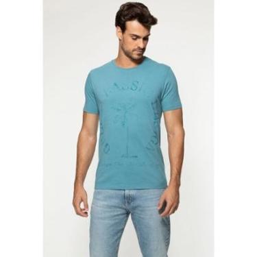 Imagem de Camiseta Guess Silk Palmeira Azul-Masculino