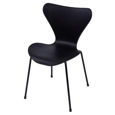 Imagem de Cadeira Jacobsen Polipropileno Sala Jantar Base Preta - Preto