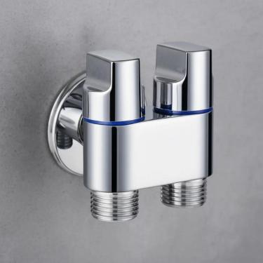 Imagem de Torneira Dupla 1/4 Volta: Controle Água 2 Saíd - Fosco Preto