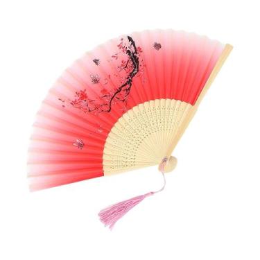 Imagem de Leque De Dança Elegante Com Cabo De Madeira E Franjas Para Mulheres, E