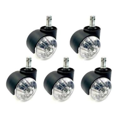 Imagem de Kit 5 Rodinhas Para Cadeira De Escritório Silicone Roda 11mm - PopMov