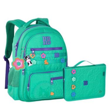 Imagem de Kit Mochila De Costas C/ Chaveiro Rebecca Bonbon Escolar Estojo Fichár