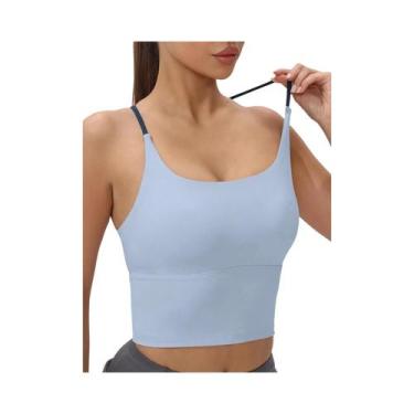 Imagem de Top Esportivo Feminino Com Costas Cruzadas, Secagem Rápida, Copas Almo