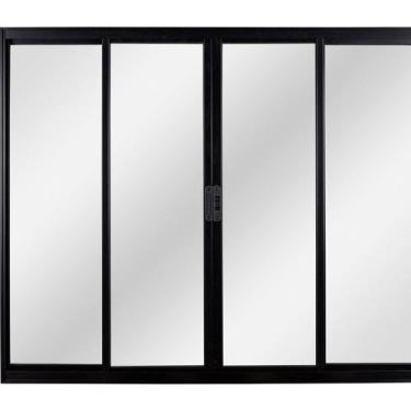 Imagem de Janela Correr 4 Folhas Central sem Grade Vidro Liso 100x100cm Ecosul E