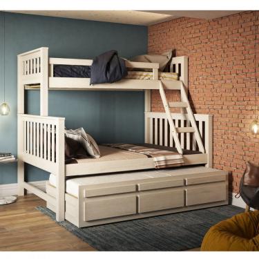 Imagem de Treliche com Cama de Casal 3 Gavetas Madeira Macica Saraiva