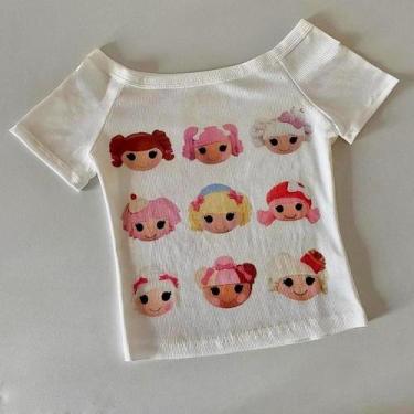 Imagem de Camiseta Feminina Y2K Vintage Gótica Emo Crop Top Estilo Anime Anos 90