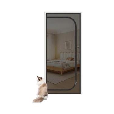 Imagem de Rede Mosquiteira Reforçada Com Zíper Em Formato U Para Portas, Malha A