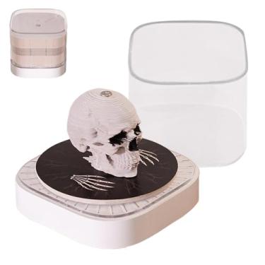 Imagem de Calendário 3D 2026 – Bloco de notas com escultura de papel em forma de caveira 3D, bloco de notas para decoração de mesa – para Halloween, casa, mesa, escola, salas de conferências, assistentes