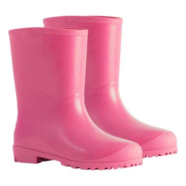 Imagem de Bota Infantil Galocha Impermeável Borracha Kids Pink