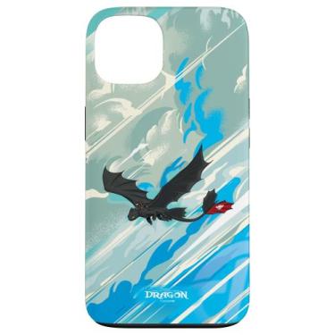 Imagem de Capa para iPhone 13 DreamWorks Dragons com Design do Soluço e Banguela