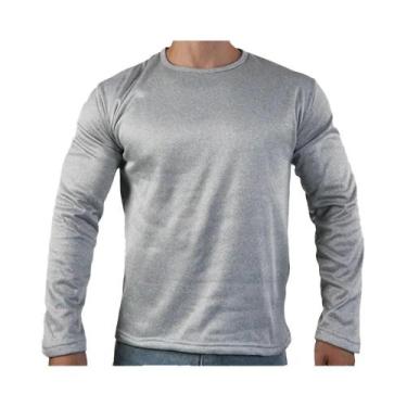 Imagem de Camiseta Térmica Masculina De Inverno Com Forro De Lã E Gola Redonda P