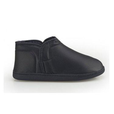 Imagem de Pantufa Forrada Pelo Calce Fácil Preta Antiderrapante 213 - Nadiele, 3