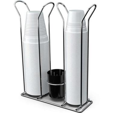 Imagem de Suporte Copo Descartável 50 80ml e 180 200ml Porta Copos Colheres Cafe