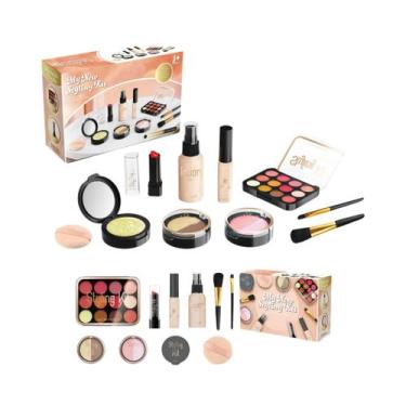 Imagem de Conjunto De Maquiagem Falsa Para Meninas, Brinquedo De Batom Simulado 